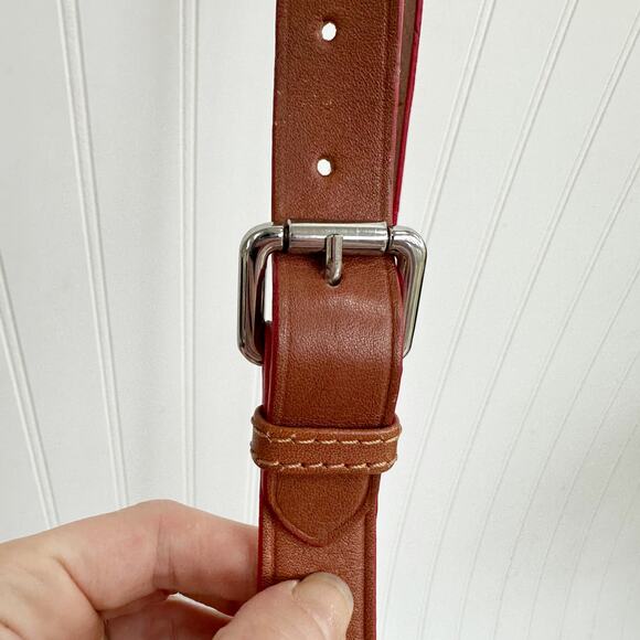 By Malene Birger Accordion Leather Shoulder Bag Brown Tan Crossbody Purse - Picture 8 of 8